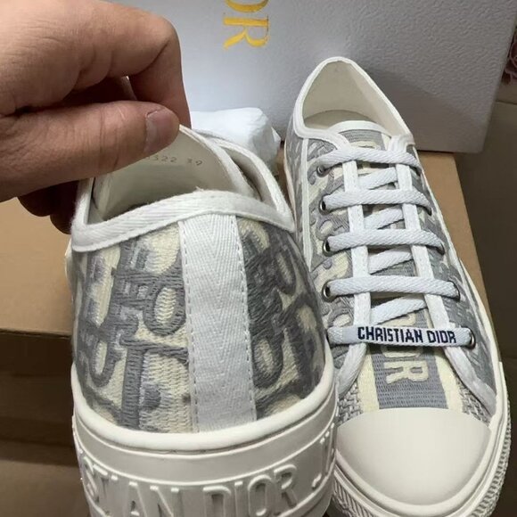 Dior White Jacquard Low-Top Trainers Size 41 EU Dior Women\'s Walk n\' Dior Sneakers